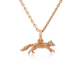 rose gold fox pendant on rose gold chain